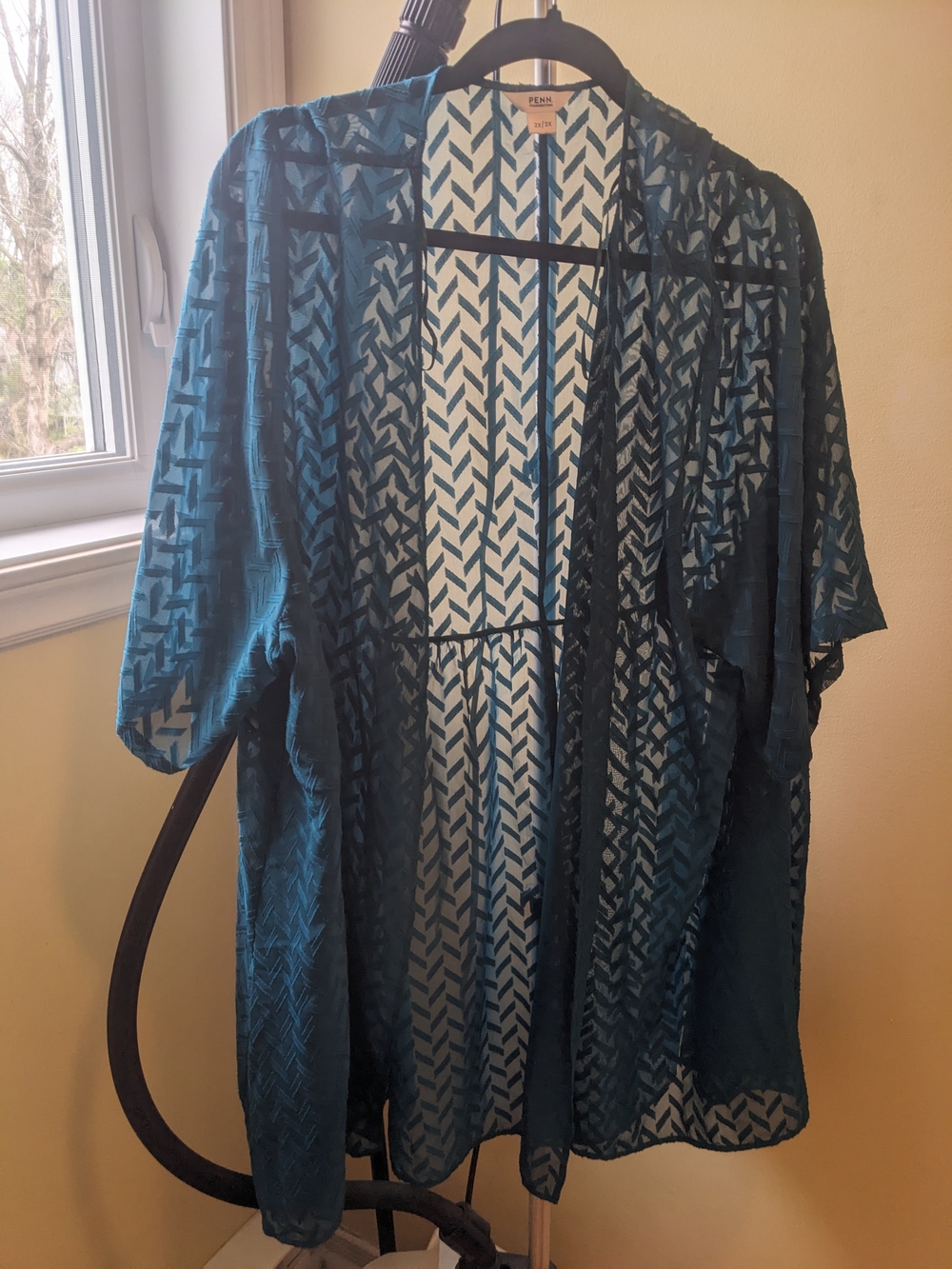 Penningtons Teal Sheer Shawl Kimono